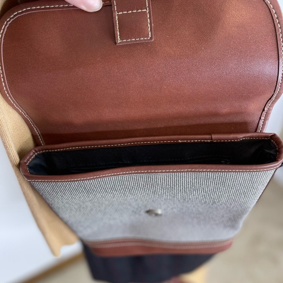 Vintage Esprit Crossbody Handle Bag Purse | Brown Check Pattern - Picture 8 of 10